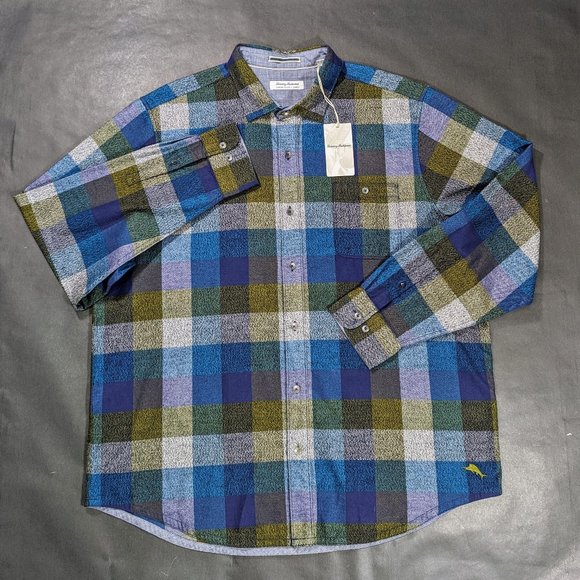 Tommy Bahama Multicolor Plaid Button Down Shirt - Picture 2 of 15